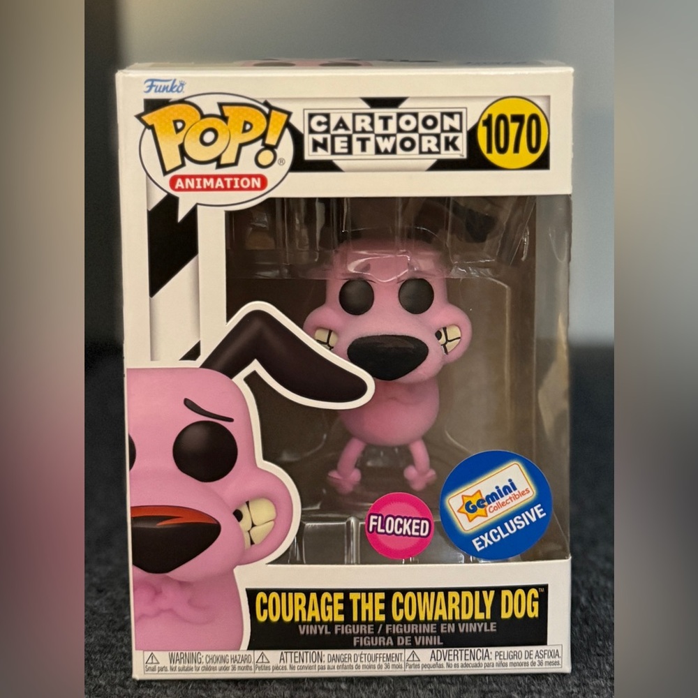 Funko Pop! Courage the Cowardly Dog, New, Flocked, Gemini Exclusive